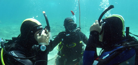 prima della lezione in acqua